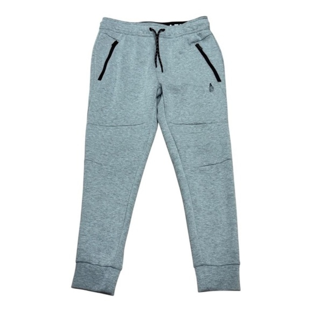 Aeropostale Jogger Pants Mens Medium Gray Fleece Zipper Pockets Athletic Casual
